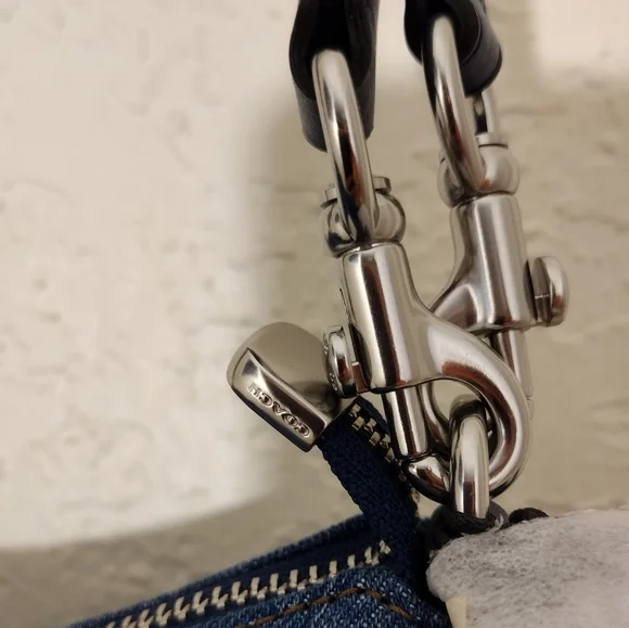 Coach Ashton denim crossbody bag Indigo Silver CAK44 - Picture 5 of 15